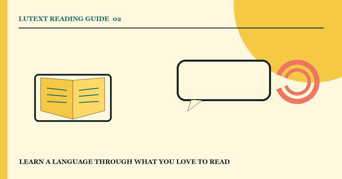 A yellow book balanced beside speech and sound symbols